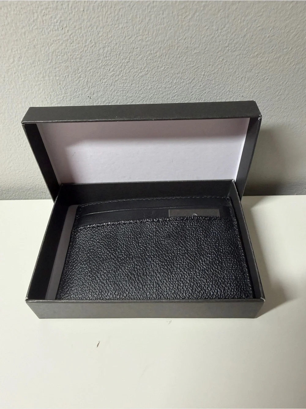 Michael Kors Black Textured Leather Money Clip Card Holder
